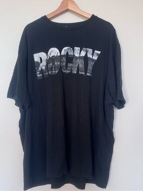 Rocky Graphic Black Men's T-Shirt - Rare Design